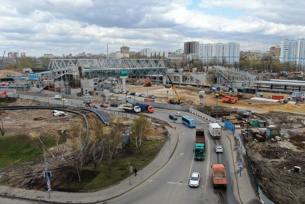 Собянин осмотрел ход строительства станции «Печатники» МЦД-2